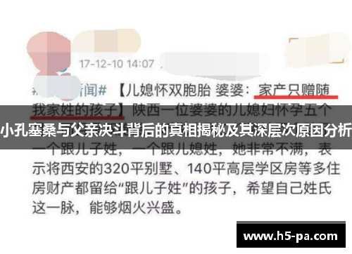 小孔塞桑与父亲决斗背后的真相揭秘及其深层次原因分析