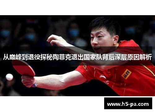 从巅峰到退役探秘陶菲克退出国家队背后深层原因解析